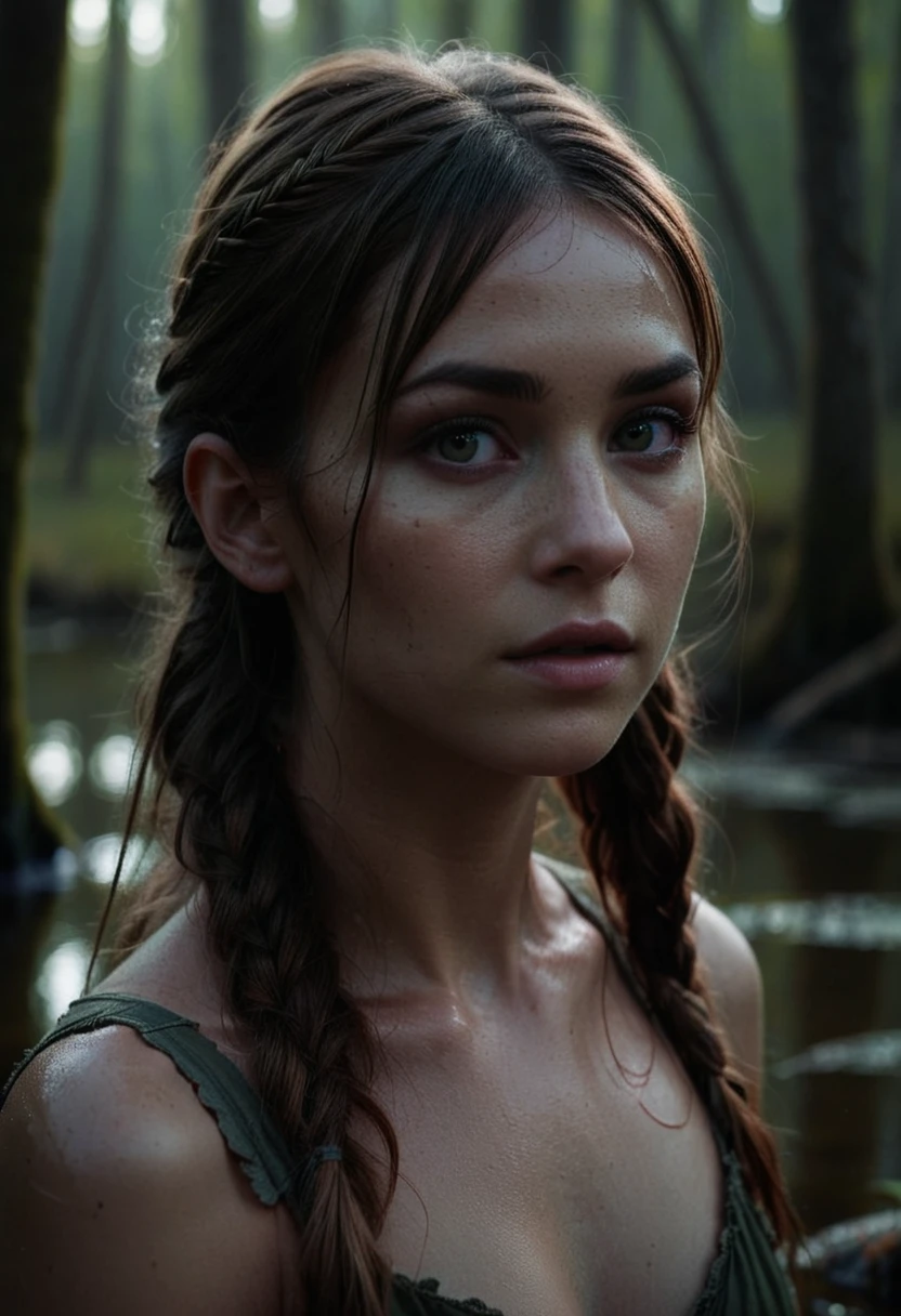 <lora:RMSDXL_Enhance:2> <lora:RMSDXL_Darkness_Cinema:2.5> close up portrait, Swamp pretty aesthetic innocent nymph, photography found footage photorealistic, cinematic lighting, volumetric lighting, dark atmosphere, soft lighting,