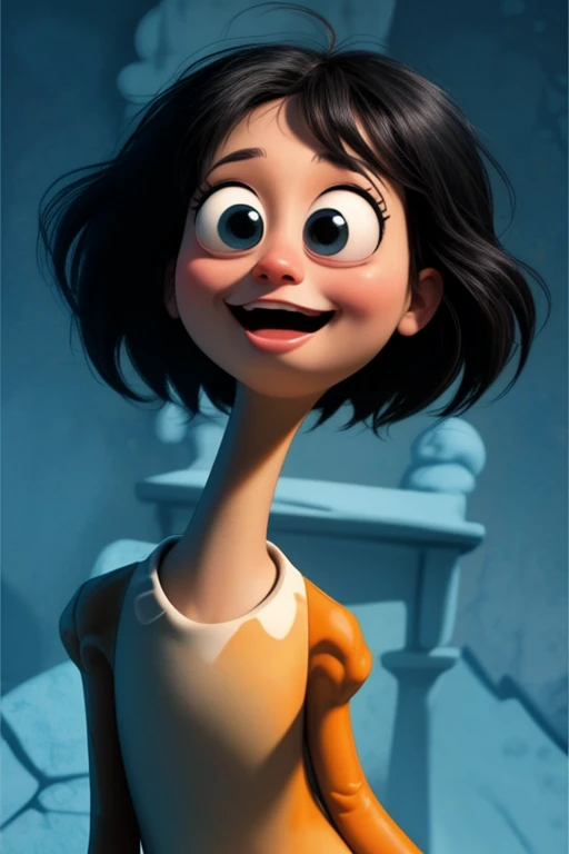 (pixar|disney:1.2) creature (surprised:1.2), hilarious funny, orange blue red theme, real cute, artgem:1.2