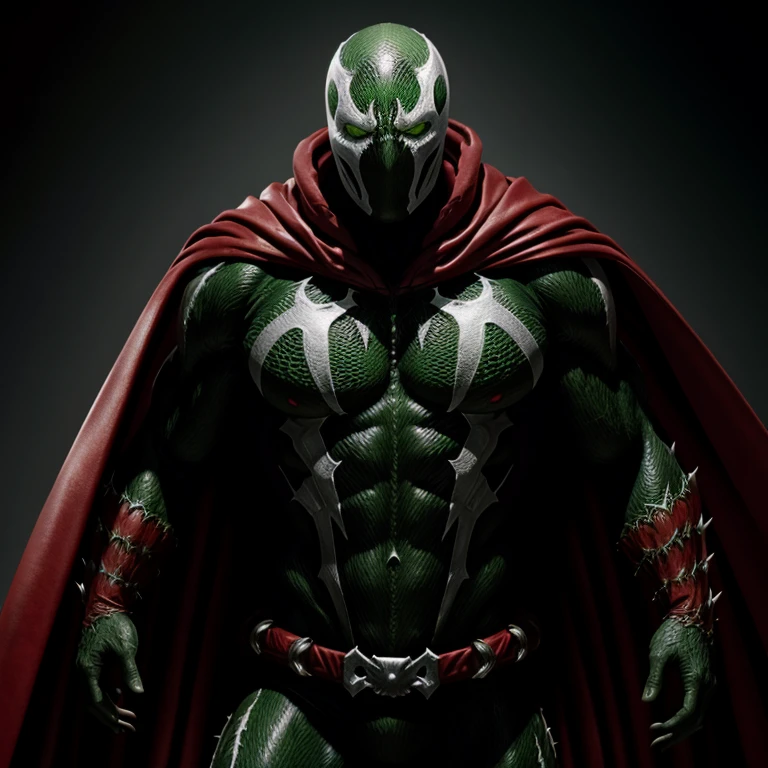 Hyperrealistic art of <lora:Spawn SD1.5:1.2>
Spawn a demonic creature with green eyes and a red cape in a living symbiotic costume, Extremely high-resolution details, photographic, realism pushed to extreme, fine texture, incredibly lifelike