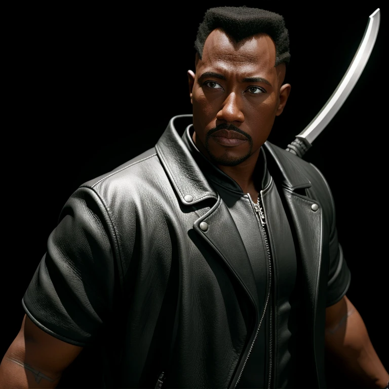 Hyperrealistic art of <lora:Blade SD1.5:1.2>
Blade the daywalker a cartoon of a man with a sharp bladed boomerang in his hand, Extremely high-resolution details, photographic, realism pushed to extreme, fine texture, incredibly lifelike