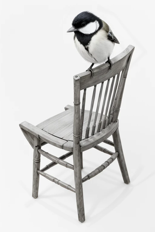 Great Tit on chair back, <lora:iNaturalist_Birds-000009:0.3>, (pencil sketch:1.4), (white background:1.4)