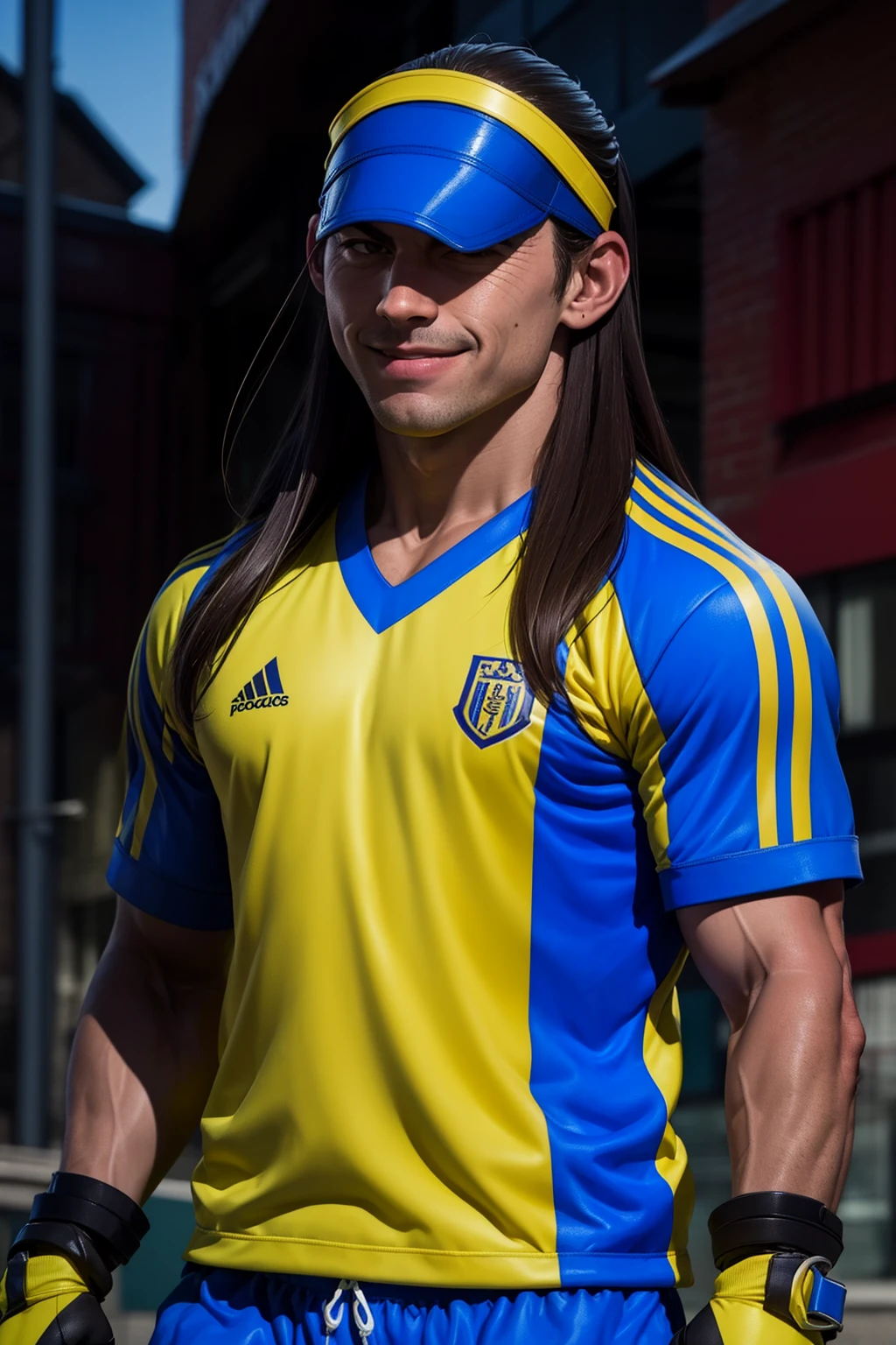 (masterpiece,  best quality:1.2),  solo,  RobertoMiura, 1guy,  visor,  soccer jersey,  gloves,  shorts, cleats,  smirk,  long hair,  medium shot,  at the pub,  holding flowers,  smirk:1.4,  masterpiece,  perfect face,  perfect picture,  detailed eyes,  sharp focus, High detailed view, dark skin, High detailed,<lora:EMS-222775-EMS:1.000000>