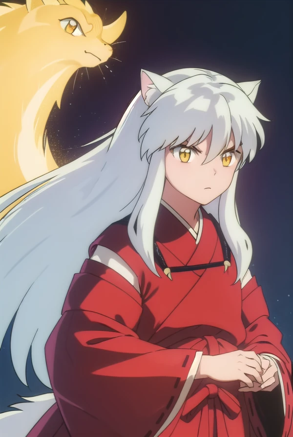 inuyashamc, <lora:inuyasha anime s4-lora-nochekaiser:1>,
inuyasha, long hair, animal ears, white hair, male focus,dog ears, (yellow eyes:1.5),
BREAK japanese clothes, hakama, red hakama,
BREAK outdoors,
BREAK looking at viewer, (cowboy shot:1.5),
BREAK <lyco:GoodHands-beta2:1>, (masterpiece:1.2), best quality, high resolution, unity 8k wallpaper, (illustration:0.8), (beautiful detailed eyes:1.6), extremely detailed face, perfect lighting, extremely detailed CG, (perfect hands, perfect anatomy),