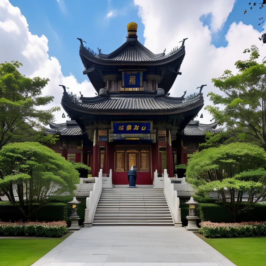 <lora:JJsChinese_ Buddhist_Temple:.7>, ((Chinese Buddhist Temple)),statue, indoor, detailed face,
((best quality)),((masterpiece)),((realistic)), , photorealistic, (Archviz),  sky, scenery, building, city, road, cloud, real world location, lamppost, tree, street, cityscape ,cloud , sidewalk, wood ,bush ,flower ,