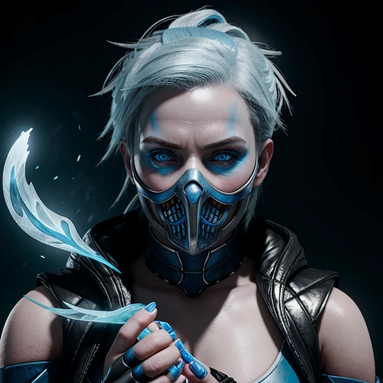 Hyperrealistic art of <lora:Frost SD1.5:1.2>
Frost Mortal Kombat a pale white cold skin woman with an ice frost hair and frost eyes with a blue frost light in her hands, Extremely high-resolution details, photographic, realism pushed to extreme, fine texture, incredibly lifelike