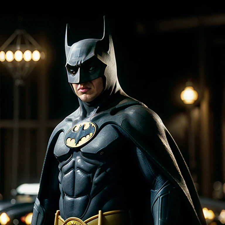 cinematic film still of  <lora:Batman 1989 SD1.5:1.2>
batman 1989 a man in a batman costume with a bat sign on his chest, shallow depth of field, vignette, highly detailed, high budget, bokeh, cinemascope, moody, epic, gorgeous, film grain, grainy
