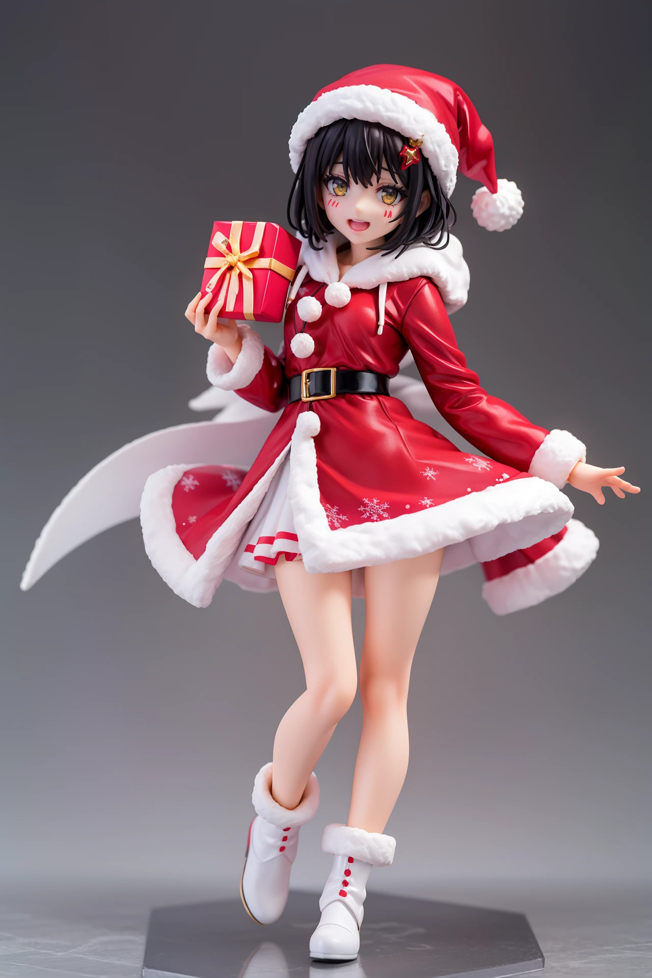 black hair, sexy, large breast, santa