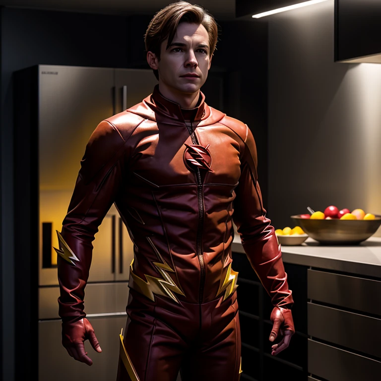 Hyperrealistic art of <lora:The Flash SD1.5:1.2>
The Flash a man in a flash costume standing in a kitchen barry allen original flash suit, Extremely high-resolution details, photographic, realism pushed to extreme, fine texture, incredibly lifelike