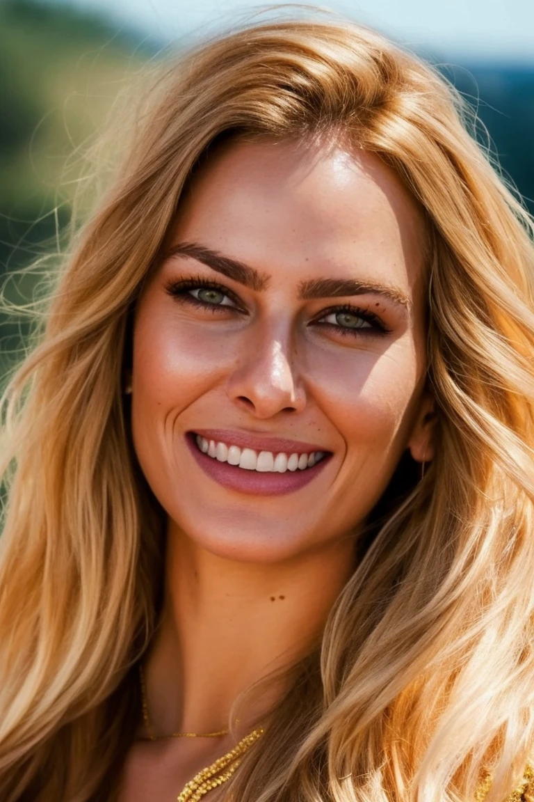 <lora:mondongo_KiraMiro:1>, blonde, (((brown eyes))), perfect smile, A stunning intricate full color portrait of mndngwmn, epic character composition, by ilya kuvshinov, alessio albi, nina masic, sharp focus, natural lighting, subsurface scattering, f2, 35mm