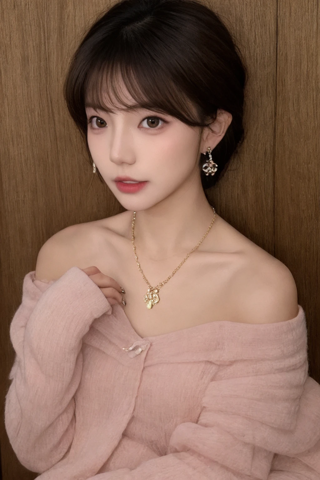 1girl, masterpiece, upper body, dress, v-neck, necklace, earrings, looking at viewer, simple background, holding,
<lora:xinxinne_v2-000007:0.7>