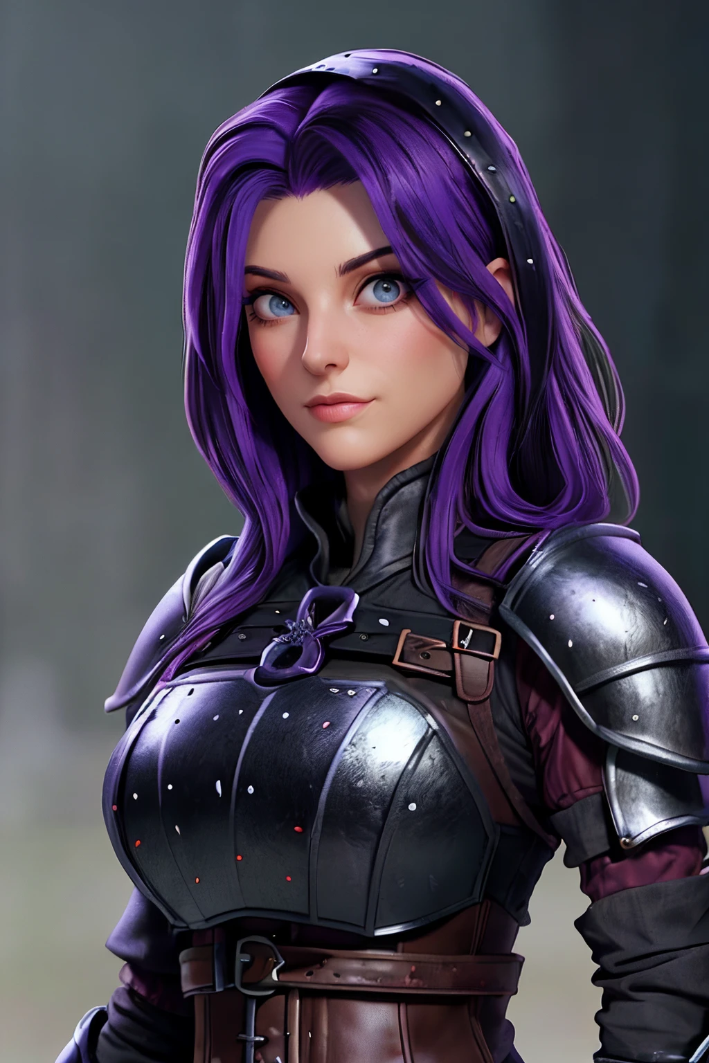 4llux, face , medieval, fantasy, full black leather armor <lora:4lluux-v2-000001:1>