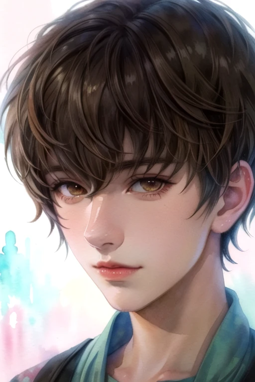 (best quality:1.1), (masterpiece:1.4), photorealistic, 1boy, solo, male focus, , , , (watercolor illustration, soft pastel colors:1.1), , <lora:shuugo_sekiya:0.78>, shuugo_sekiya, brown hair, brown eyes, bangs, hair between eyes, short hair, , science fiction social science fiction, HDR