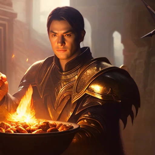 keyframe concept art, masterpiece, nwpnn, pot of food, photorealistic lighting, by feng zhu, noah bradley, artstation, flawless detail, 3d perspective