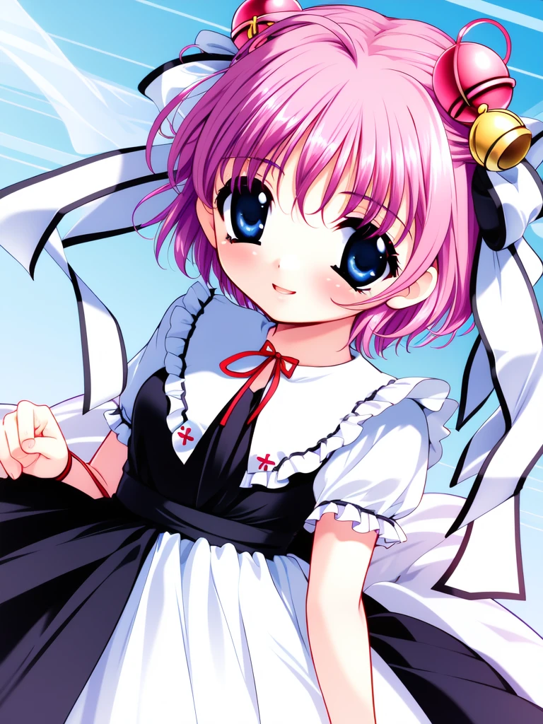 <lora:KagoNoa:0.8>, KagoNoa, 1girl, blue eyes, smile, happy, solo, pink hair, dutch angle, ribbon, bell, short hair, hair ornament, dress,
masterpiece, high quality, very_high_resolution, large_filesize, full color,