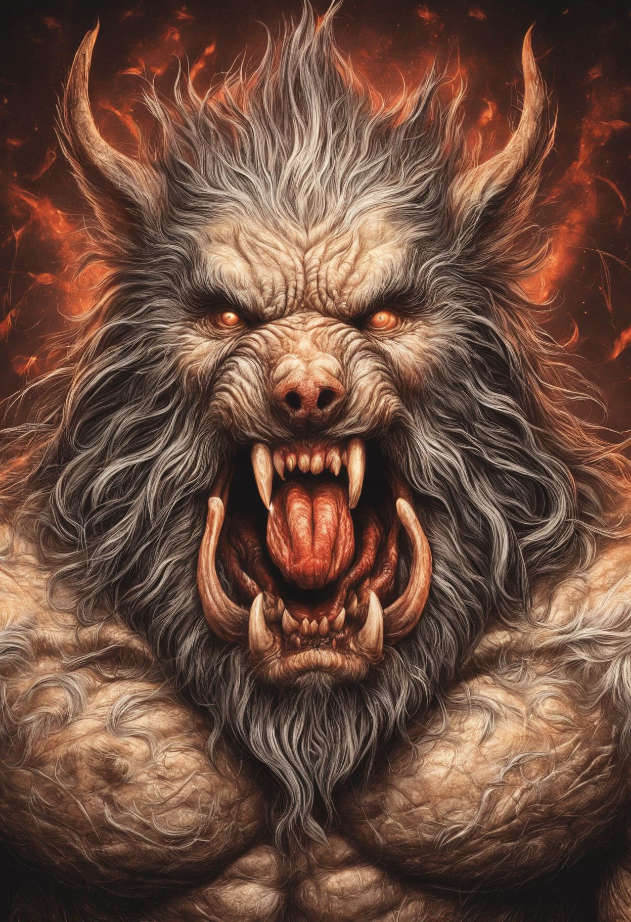 manbearpig, cinematic lighting, monster, doing a t-pose, <lora:manbearpig-10:0.8>