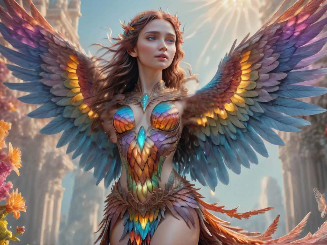 photo of Stunning beautiful, <lora:Mythical_Creature_Siren:1>    sirnwobrd, , no arms (best quality, masterpiece, colorful, highest detailed), ultra detailed, (intricate details, hyperdetailed:1.15), detailed, (official art, extreme detailed, highest detailed, 8k), soft nature lights, soft colors, (natural light, ray tracing, cinematic lighting, bloom, volumetric light),