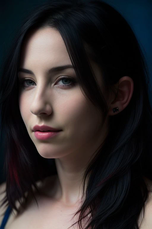 DEN_gothlet_steamgirl,
(headshot:1.2) portrait on a (plain dark background:1.2), (headshot:1.2), (face focus:1.1), intricate (beautiful eyes:1.2), (wide open eyes:1.1), Big eyes,  clean photo, lighting from behind, (Red lighting from the left:1.3), (Blue lighting from the right:1.3),
bokeh, f1.4, 40mm, photorealistic, raw, 8k, textured skin, skin pores, intricate details  <lora:epi_noiseoffset2:1>, epiCRealism