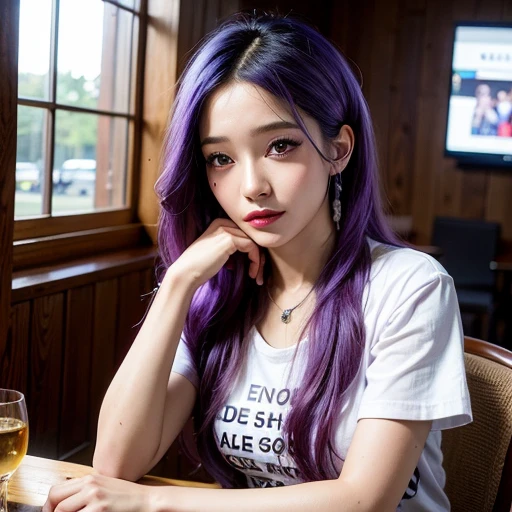 (masterpiece), (((best quality)), (Ultra Detailed), 1 girl, (Rainbow Hair, colorful hair, half blue half pink hair: 1.2), 17 years old, (yukexista: 1.2), outdoor, Bangs, Smile, Sky blue eyes, Perfect hands, Perfect hands, Card Details, Correct fingers. earrings, Nightclub + background, Watching_exist_Viewer, Cowboy shooting, top quality, Rich details, Perfect image quality,