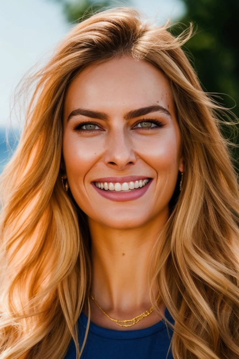 <lora:mondongo_KiraMiro:1>, blonde, (((brown eyes))), perfect smile, A stunning intricate full color portrait of mndngwmn, epic character composition, by ilya kuvshinov, alessio albi, nina masic, sharp focus, natural lighting, subsurface scattering, f2, 35mm