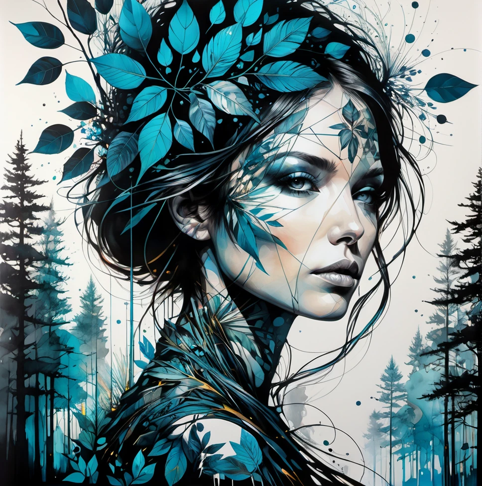 mysterious silhouette forest woman, by Minjae Lee, Carne Griffiths, Emily Kell, Geoffroy Thoorens, Aaron Horkey, Jordan Grimmer, Greg Rutkowski, amazing depth, masterwork, surreal, geometric patterns, intricately detailed, bokeh, perfect balanced, deep fine borders, artistic photorealism , smooth, great masterwork by head of prompt engineering <lora:add-detail-xl:2>