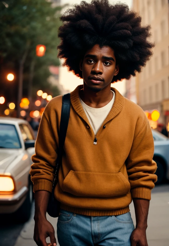 cinematic photo photograph, Kodak portra 800, 40 y.o afro american man, . 35mm photograph, film, bokeh, professional, 4k, highly detailed, a look of shock