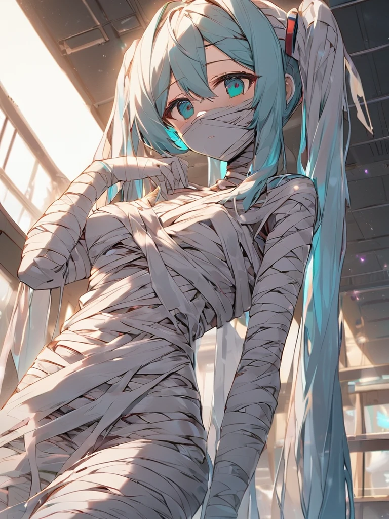 <lora:xl_mummy-000005:1>,xl_mummy,hatsune miku,, masterpiece,best quality
