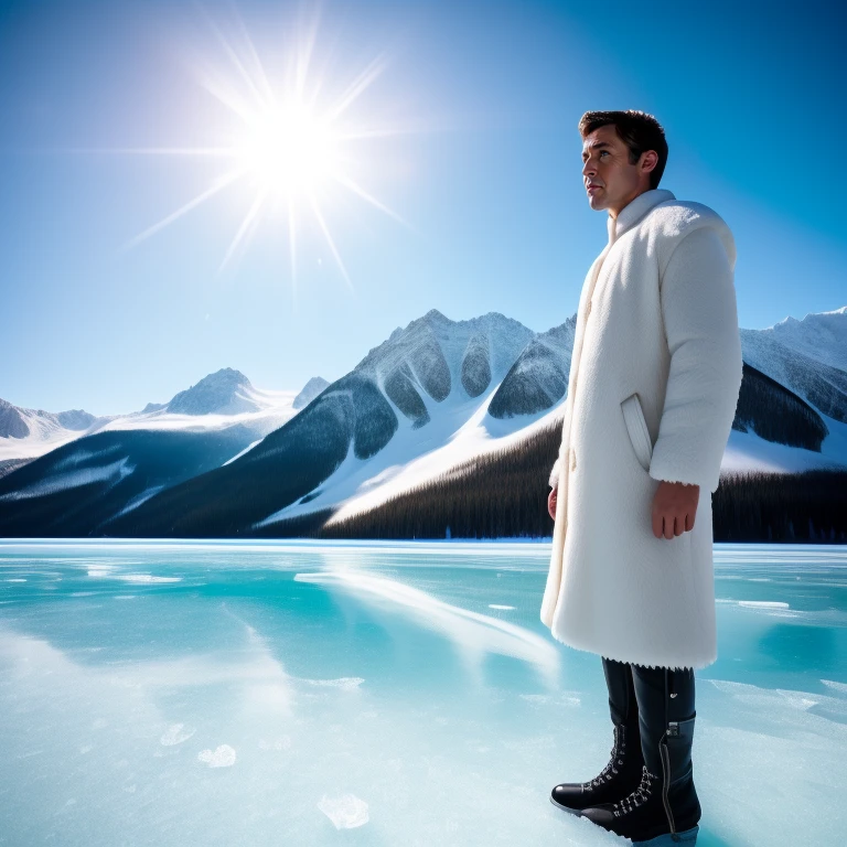 (((full body))), (((head to toe))), (((nice face)))), (((detailed face))) 1man, solo, (standing in frozen lake background:1.3) <lora:Frozen_Lake:1>, photo taken from ( side view ), dramatic lighting, fine details, high resolution, photorealistic, hd, cinematic, 8 k, unreal engine, facial accuracy, symmetrical, artistic, hyperdetailed, ultra realistic, vfx, hdr . fullbody photo, man, RAW candid cinema, 16mm, color graded portra 400 film, remarkable color, ultra realistic, textured skin, remarkable detailed pupils, realistic dull skin noise, visible skin detail, skin fuzz, dry skin, shot with cinematic camera