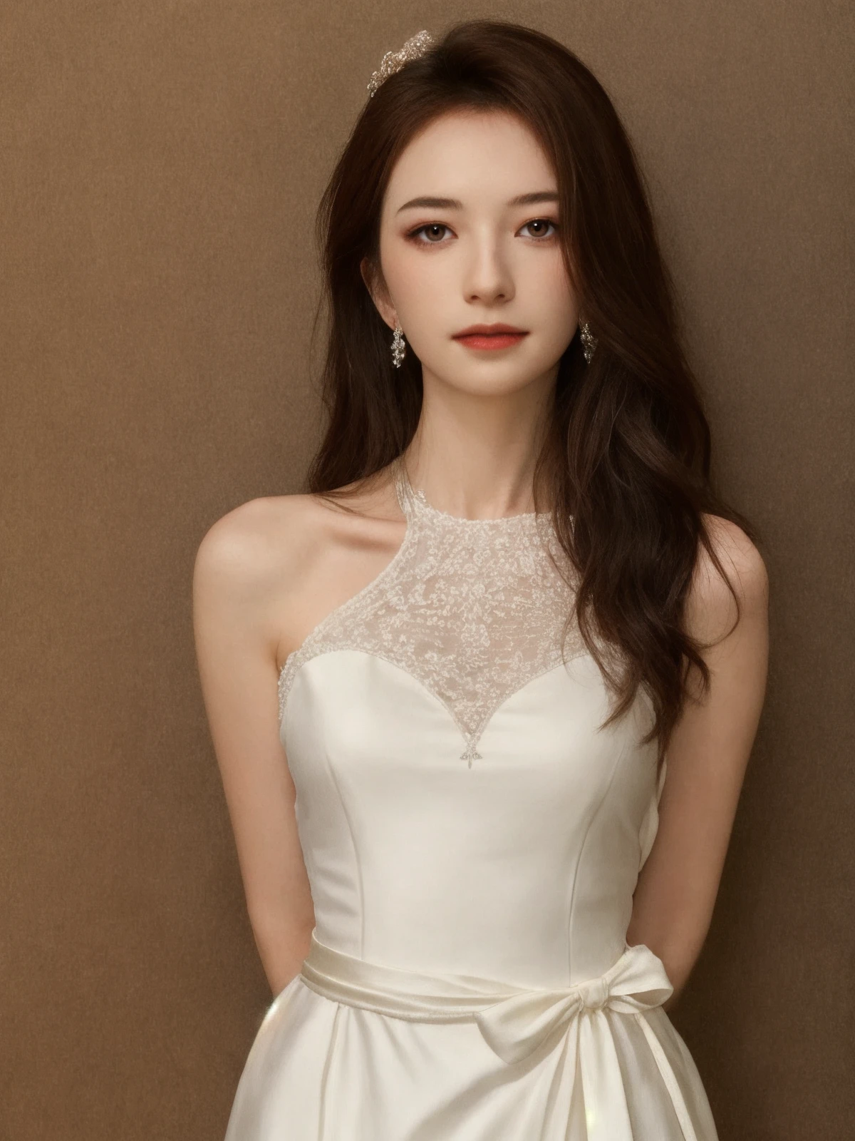 1girl, high quality, masterpiece, looking at viewer, wedding dress, bridal veil, hair ornament, lace, bridal garter, standing, upper body, arms behind back,
<lora:llsu_v2-000008:0.7>
