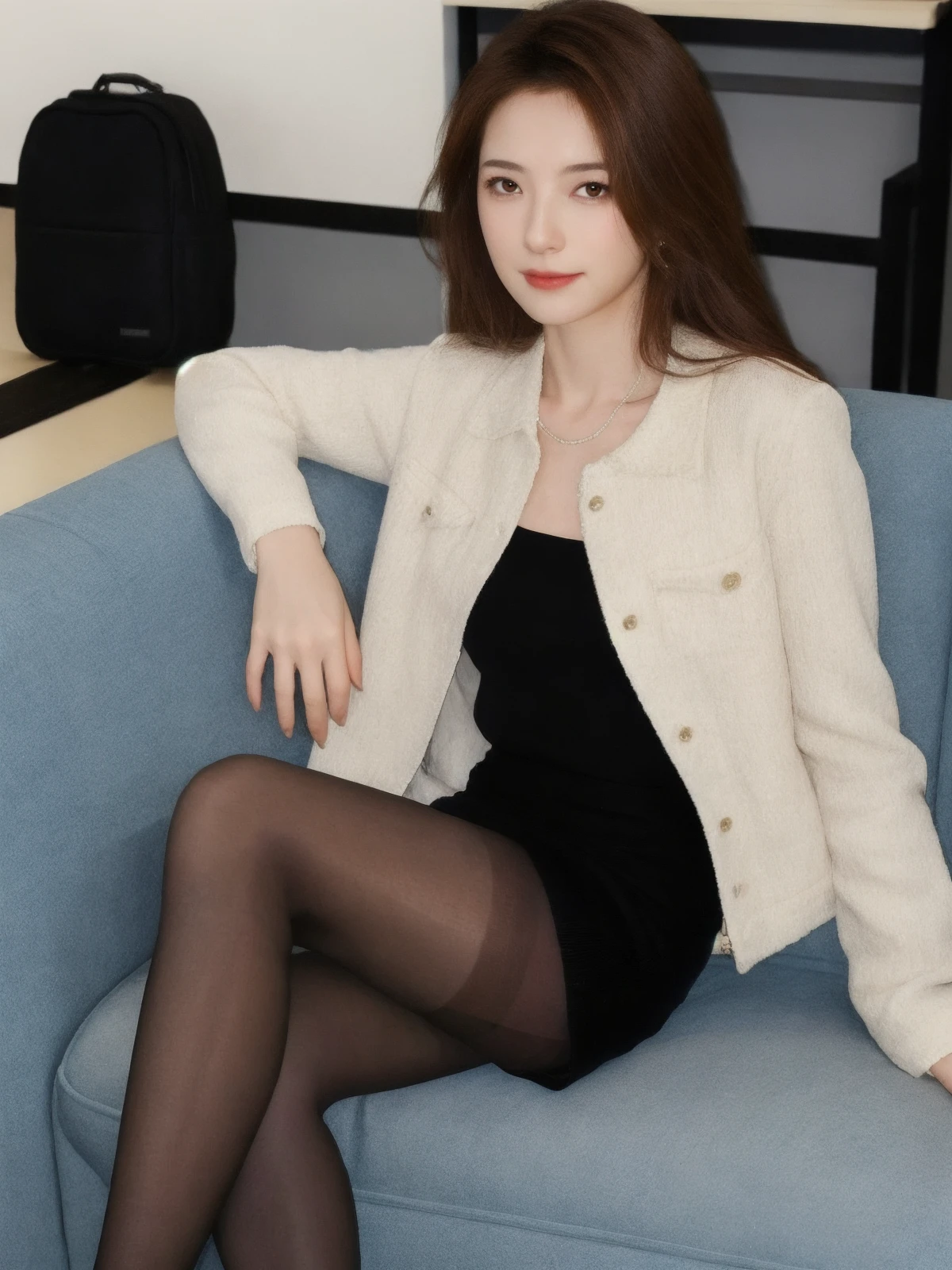1girl, high quality, masterpiece, looking at viewer, mole,suit, pencil skirt, pantyhose, sitting, facing viewer, looking at viewer, classroom, couch, mature female, upper body,
<lora:llsu_v2-000008:0.7>