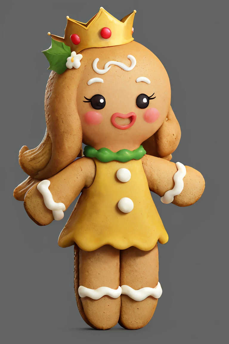 ((masterpiece,best quality)), absurdres,
<lora:Gingerbread_Man:0.9>, Gingerbread_Man, food, cookie, food focus,
simple background,  grey background,
1girl,
<lora:princessdaisy-lora-nochekaiser:0.7> princess daisy,  long hair, orange hair, crown, yellow dress