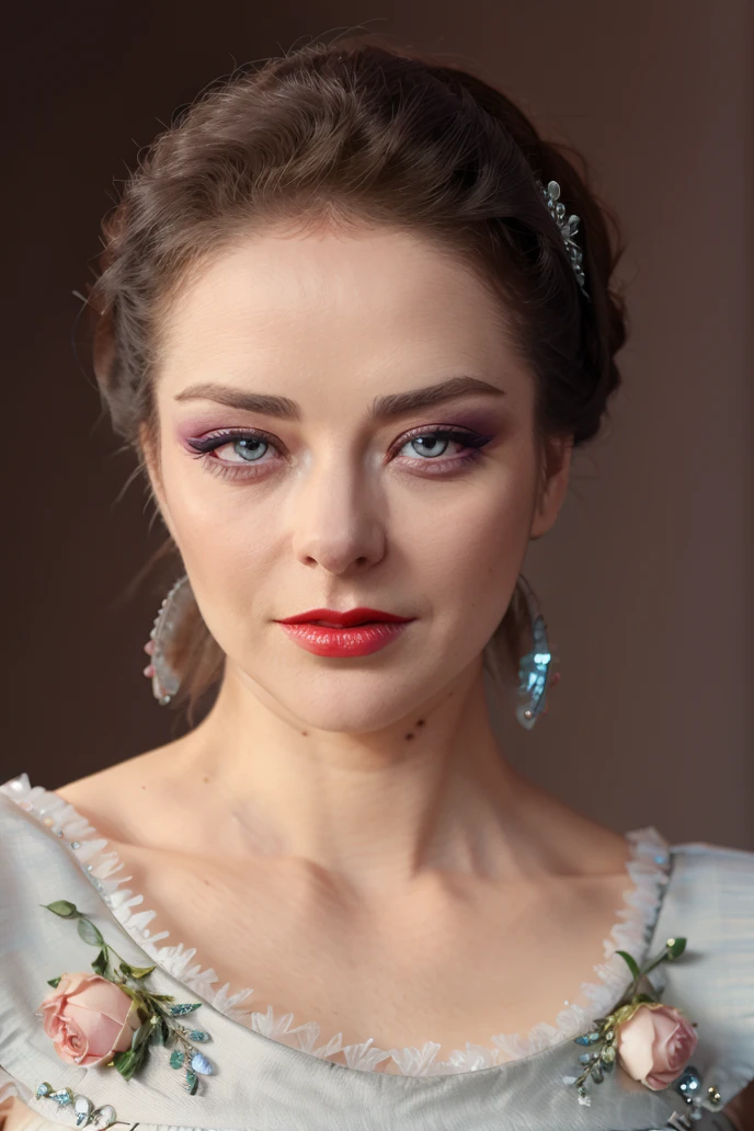 best quality,masterpiece,realistic,HDR,UHD,8K,highres, Marina_Aleksandrova,empress,jewelry crown,jewelry,makeup,red lip,purple eyenbow,blush, eyeshadow,see-through,simple background ,front view,full body, half of dress
,<lora:Marina_Aleksandrova-000009:1>
