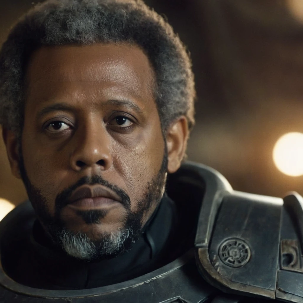 cinematic film still of  <lora:Saw Gerrera:1.2>
Saw Gerrera a closeup of a black bald shaved head man in a black outfit looking at camera In Star Wars Universe, shallow depth of field, vignette, highly detailed, high budget, bokeh, cinemascope, moody, epic, gorgeous, film grain, grainy