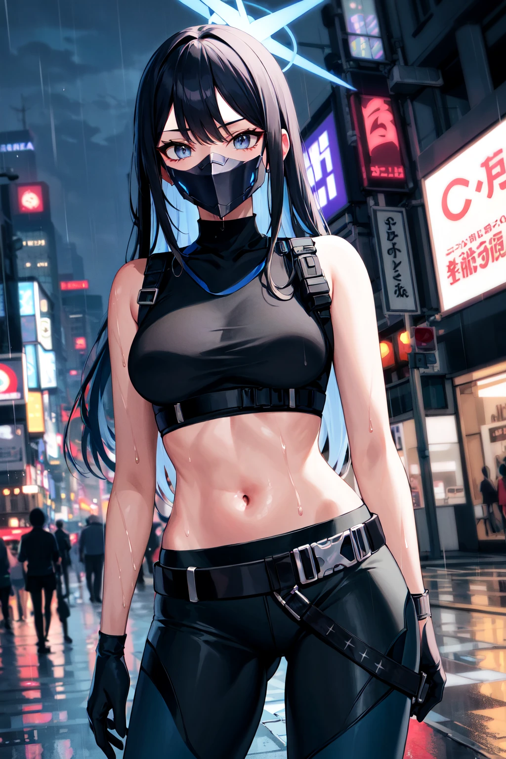 (masterpiece, best quality), intricate details, (1girl),<lyco:GoodHands-beta2:1>, looking at viewer, night, subway, (cowboy_shot), <lora:sin-nikke-richy-v1:1>, mask, (big_fear_face:1.5), (white, tank top), (black leggings), <lora:more_details:0.3>, <lora:uv:0.3>