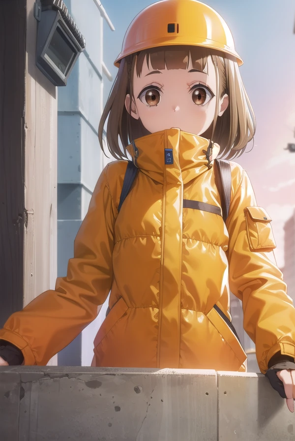 maritamaki, <lora:mari tamaki s1-lora-nochekaiser:1>,
mari tamaki, looking at viewer, bangs, brown hair, (brown eyes:1.5),
BREAK jacket, helmet, orange jacket, orange helmet,
BREAK outdoors, snow, ice, snowflake,
BREAK looking at viewer,
BREAK <lyco:GoodHands-beta2:1>, (masterpiece:1.2), best quality, high resolution, unity 8k wallpaper, (illustration:0.8), (beautiful detailed eyes:1.6), extremely detailed face, perfect lighting, extremely detailed CG, (perfect hands, perfect anatomy),