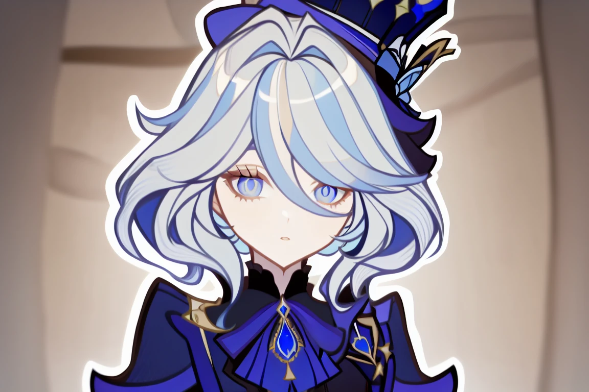 <lora:qinglain:1>,Furina,1girl, blue eyesï¼ blue hair