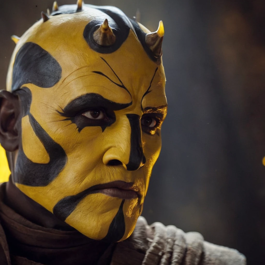 cinematic film still of  <lora:Savage Opress:1.2>
Savage Opress a painting of a man with  yellow face In Star Wars Universe, shallow depth of field, vignette, highly detailed, high budget, bokeh, cinemascope, moody, epic, gorgeous, film grain, grainy