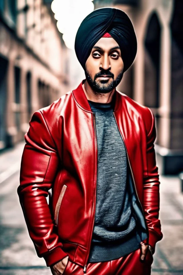 Ranbir Kapoor a man <lora:Diljit:0.9>, realistic photo in a worn ((skin-revealing skimpy erotic red tracksuit, massive hairy pecs)), big pecs, big arms, bulge, VPL, ((light bokeh)), intricate, (steel metal [rust]), elegant, erotic, exuding sexual energy, homoerotic, sharp focus, photo by greg rutkowski, soft lighting, vibrant colors, (masterpiece), ((streets)), (detailed face), looking at viewer, light smile, night, walking towards viewer, cinematic lighting, beautiful lighting, cinematic lighting, (hazy filter, film grain:1.2)