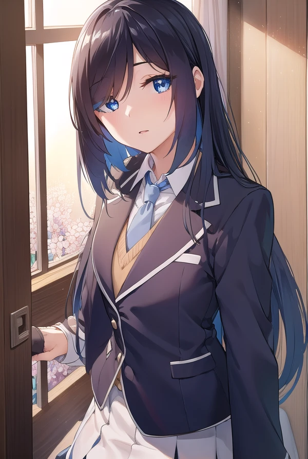 enishifuyushima, <lora:enishi fuyushima manga-lora-nochekaiser:1>,
enishi fuyushima, long hair, hair over one eye, black hair, blue eyes,
BREAK skirt, school uniform, jacket, blazer,
BREAK indoors, classroom,
BREAK looking at viewer, (cowboy shot:1.5),
BREAK <lyco:GoodHands-beta2:1>, (masterpiece:1.2), best quality, high resolution, unity 8k wallpaper, (illustration:0.8), (beautiful detailed eyes:1.6), extremely detailed face, perfect lighting, extremely detailed CG, (perfect hands, perfect anatomy),