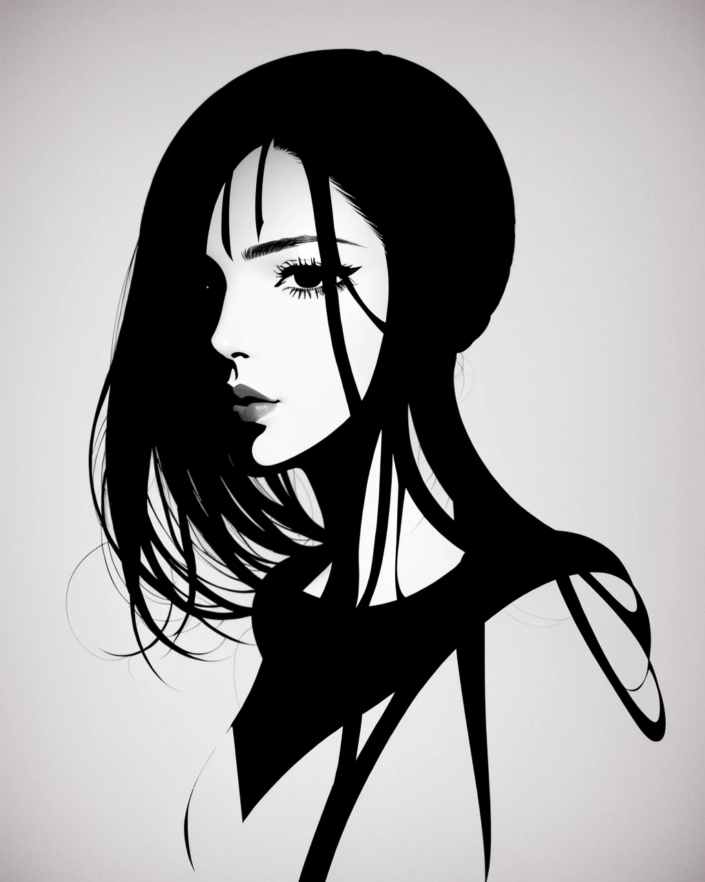 best quality,masterpiece,highly detailed,ultra-detailed,  1girl ,  by  silhouette art
 <lora:silhouette_last:2.5>