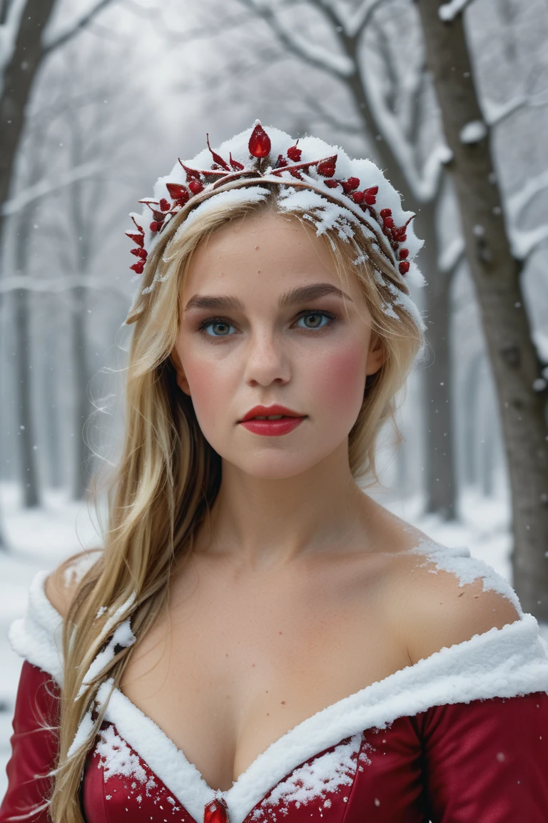 liza_white_model  <lora:liza_white_model:1.2>
 snow fae princess, photo real,  (8k, RAW photo, highest quality), hyper realistic, red ruby gemstone suit, hauntingly beautiful illustrations, fairytale-inspired, winter snow background, blurry background
 <lora:ReaLora:1>
<lora:dark_fantasy_art:.7>  lora:add-detail-xl:1> <lora:skin_slider_v1:1> "
 <lora:ReaLora:1>   <lora:skin_slider_v1:.9>     p