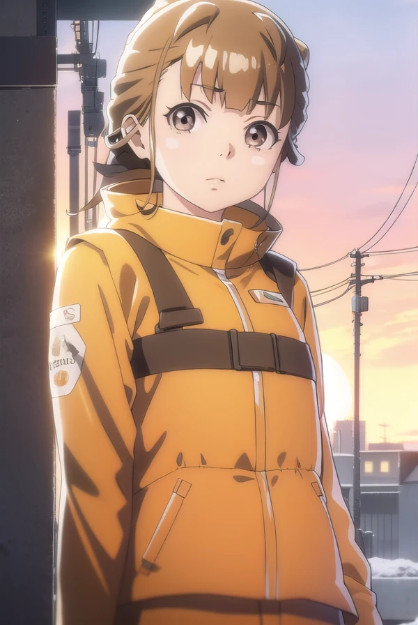 hinatamiyake, <lora:hinata miyake s1-lora-nochekaiser:1>,
hinata miyake, short hair, brown hair, (brown eyes:1.5),
BREAK jacket, helmet, orange jacket, orange helmet,
BREAK outdoors, snow, ice, snowflake,
BREAK looking at viewer,
BREAK <lyco:GoodHands-beta2:1>, (masterpiece:1.2), best quality, high resolution, unity 8k wallpaper, (illustration:0.8), (beautiful detailed eyes:1.6), extremely detailed face, perfect lighting, extremely detailed CG, (perfect hands, perfect anatomy),
