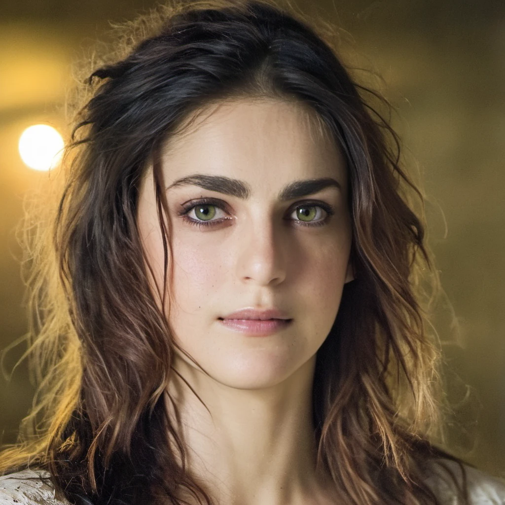 miriam_leone, <lora:MiriamLeoneXL:1>,Pale woman wearing shredded grunge shirt, dark messy hair, staring at viewer, perfect quality, sharp focus, shallow depth of field, 8k, flash photography, dread in eyes, ((perfect eyes, detailed eyes,realistic eyes)), ((sharp face, detailed face, realistic face, naturtal skin, realistic skin, detailed skin, pores))