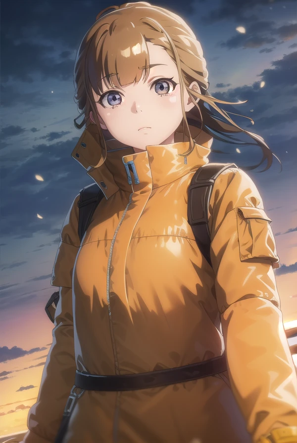 hinatamiyake, <lora:hinata miyake s1-lora-nochekaiser:1>,
hinata miyake, short hair, brown hair, (brown eyes:1.5),
BREAK jacket, helmet, orange jacket, orange helmet,
BREAK outdoors, snow, ice, snowflake,
BREAK looking at viewer,
BREAK <lyco:GoodHands-beta2:1>, (masterpiece:1.2), best quality, high resolution, unity 8k wallpaper, (illustration:0.8), (beautiful detailed eyes:1.6), extremely detailed face, perfect lighting, extremely detailed CG, (perfect hands, perfect anatomy),