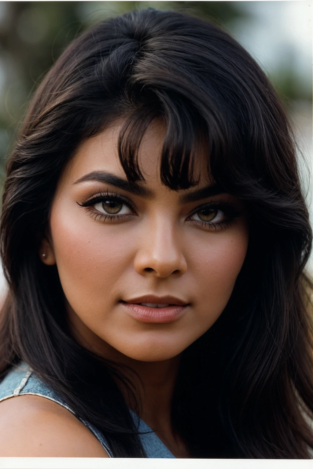 photo of (EPK1m1K4tk4r:0.99), closeup portrait, perfect hair, (modern photo, Blouse), 24mm, (analog, cinematic, film grain:1.3), ((the rise of the titans [in|at] savannah , gradient:1.1)), ((detailed eyes)), ((eyeliner, long lashes)), (epicPhoto), long eyelashes,