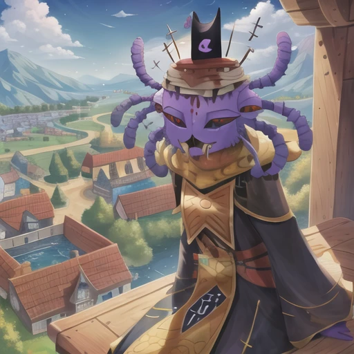 <lora:shamura:1>, shamura, solo, village