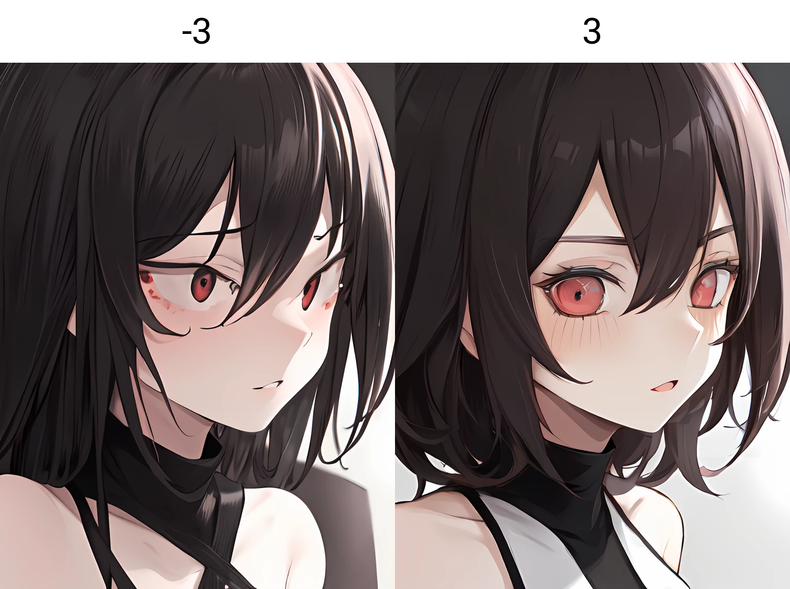 1girl, face, red eyes, <lora:iris_size_control2_v1:-3>