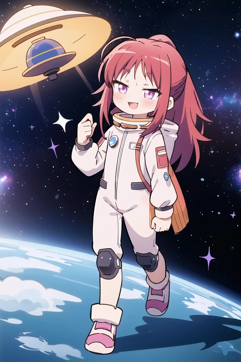 1girl, kamisora, blush, smile, ahoge,
spacesuit, holding globe, walking on space,
(galaxy, blue planet:1.1), ufo,
<lora:KamiNiNatta_Sora-v095:0.9>