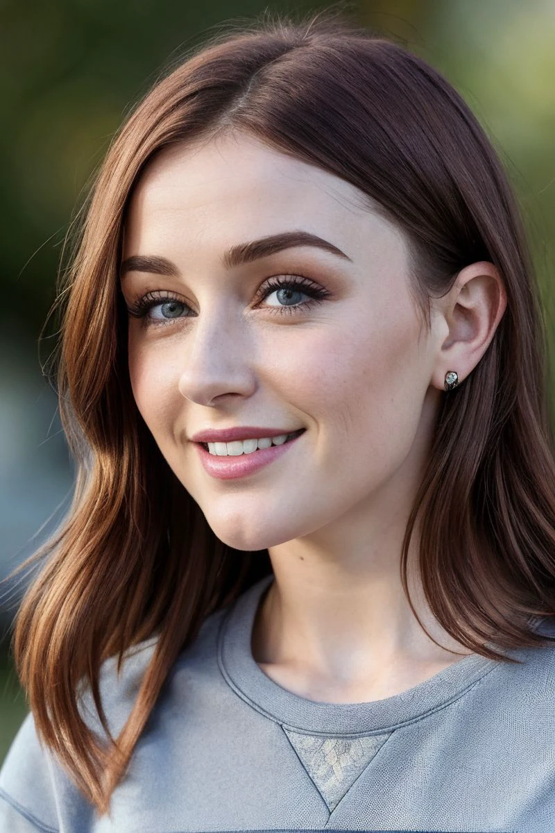 closeup headshot of S268_DanniRivers,an attractive woman,under a (mistletoe:1.1),wearing a (crewneck:1.1),(smiling),(4k, RAW photo, best quality, depth of field, ultra high res:1.1),(absurdres, intricate, photorealistic, masterpiece, ultra-detailed:1.2),