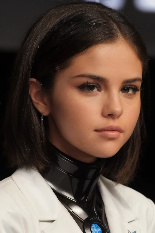 s3l3n4g, face closeup, white and black cybersuit, sci-fi, futuristic, <lora:s3l3n4g:0.9>