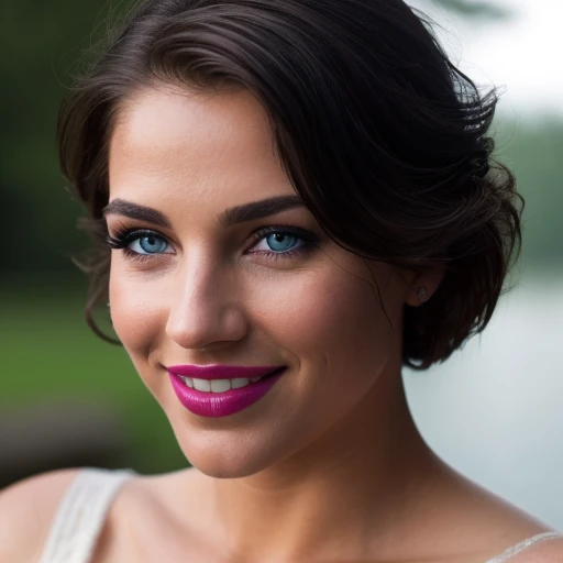 cinematic film still center of view camera , still photorealistic, ultra-realistic, glowing color hair, 40 year old man,blue detailed eyes, long blue theme, eyeshadow, mascara, plush lips, pink lipstick, smile, straight white teeth, realistic skin texture, skin pores, shiny skin, selfie, red dress, photo shoot, rain background, alluring, attractive, amazing photograph, masterpiece, best quality, . shallow depth of field, vignette, highly detailed, high budget, bokeh, cinemascope, . shallow depth of field, vignette, highly detailed, high budget, bokeh, cinemascope, moody, epic, gorgeous, film grain, grainy